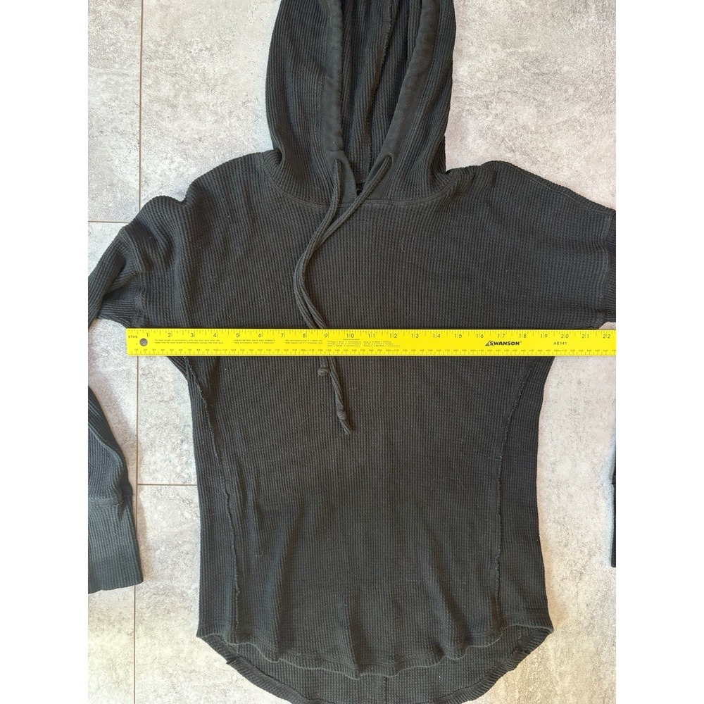 Abercrombie & Fitch Waffle Knit Hoodie Women's Medium Black Bella Swan Layering - Picture 6 of 6